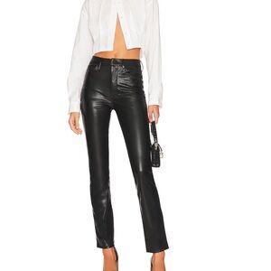 MOTHER Black Leather Pants